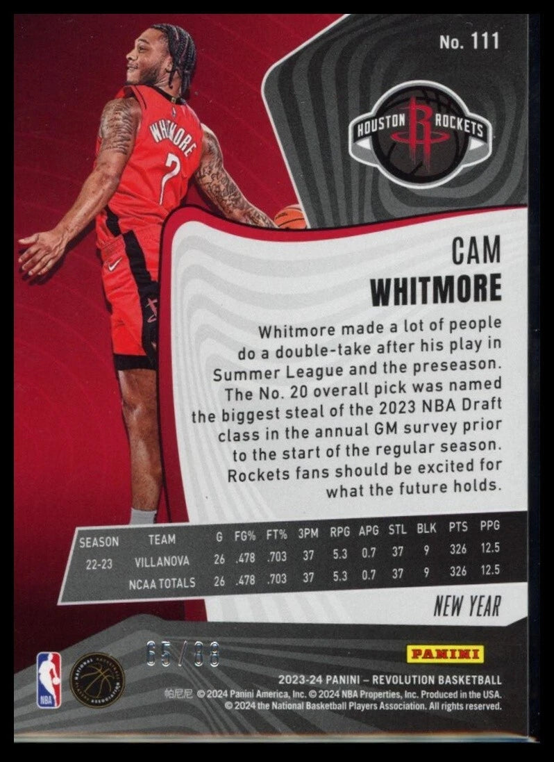 2023-24 Panini Revolution Basketball - Rookies Cam Whitmore #111 /88 (RC)