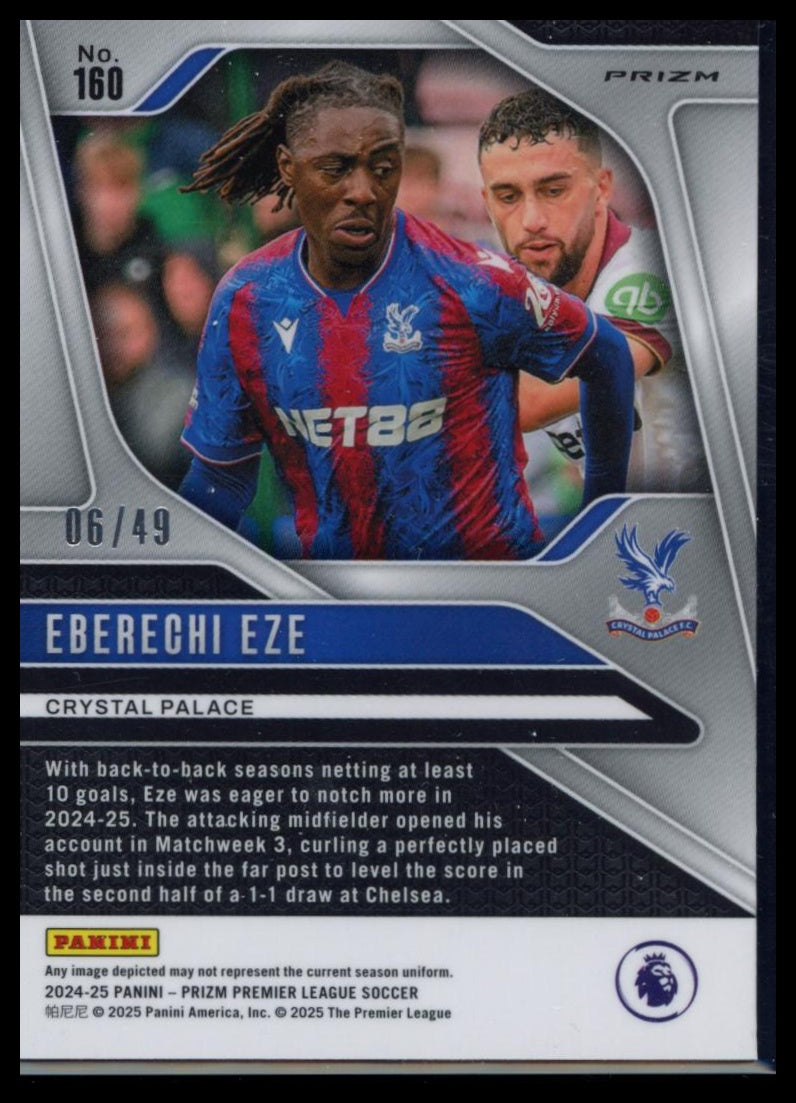 2024-25 Panini Prizm Premier League - Eberechi Eze #160 Breakaway Red /49 Crystal Palace