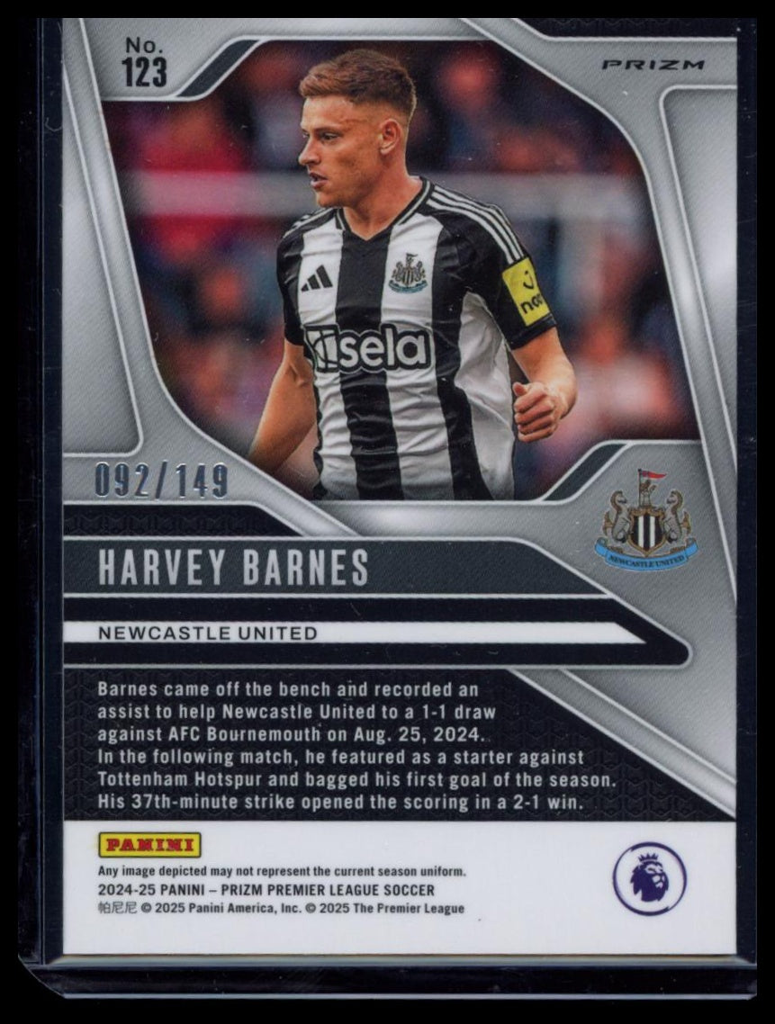 2024-25 Panini Prizm Premier League - Harvey Barnes #123 Breakaway Pink /149 Newcastle