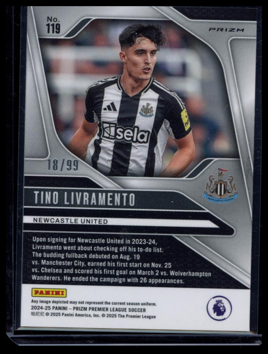 2024-25 Panini Prizm Premier League - Tino Livramento #118 Breakaway Blue /99 Newcastle
