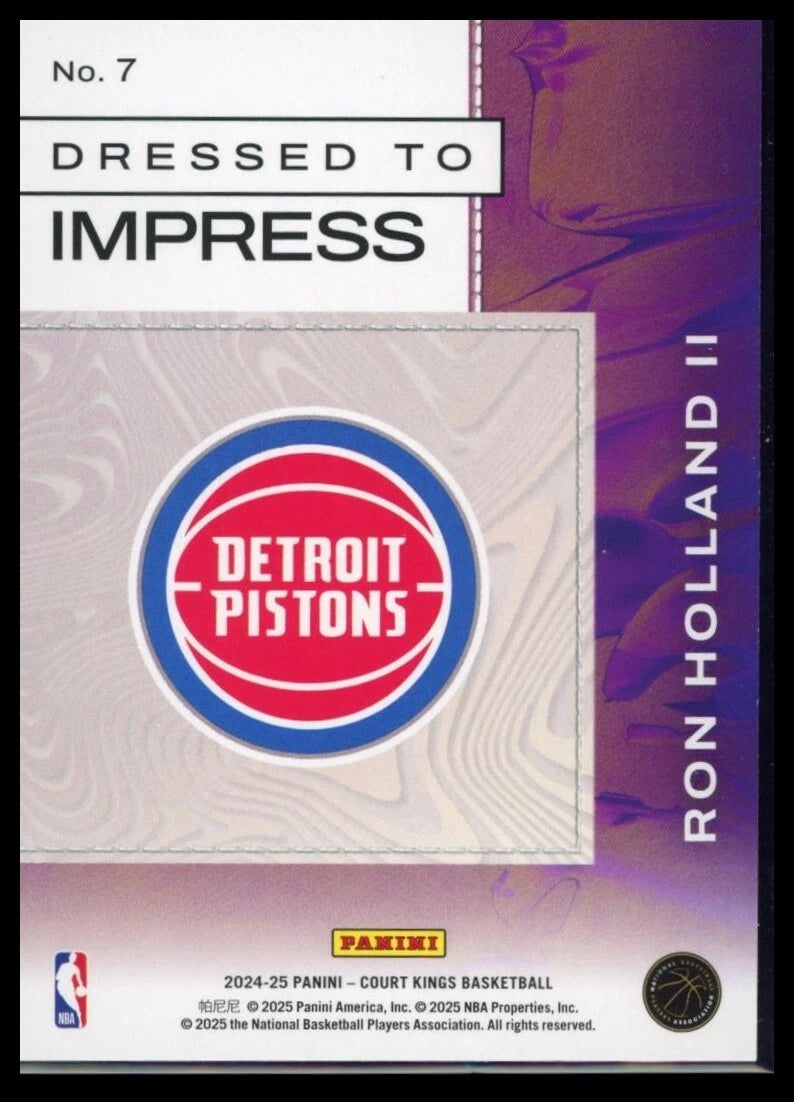 2024-25 Panini Court Kings - Dressed To Impress Ron Holland II #7 (RC) Pistons